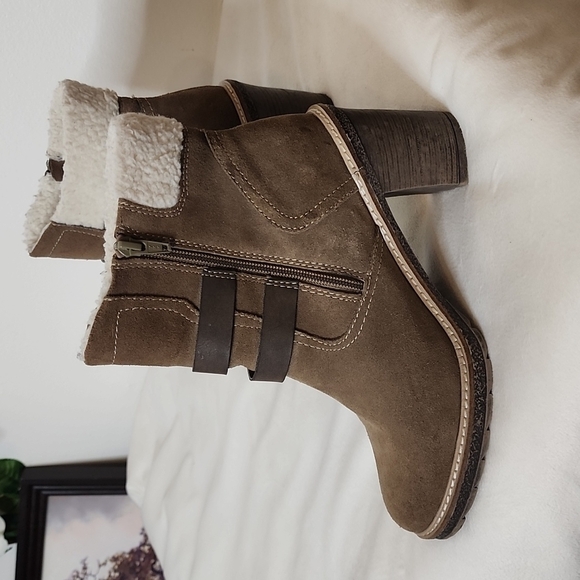 NEW White Mountain Rialto Joker II Brown Suede Chunky Chastity Boots Sherpa Warm - Picture 9 of 15